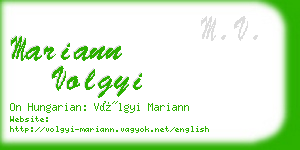 mariann volgyi business card